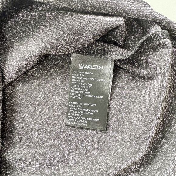 EUC Urban Outfitters Shimmer Y2K Baby T Silver Metallic Crop Top Lettuce Hem XL - Picture 5 of 13